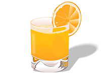 Здоровый завтрак. Апельсиновый сок.